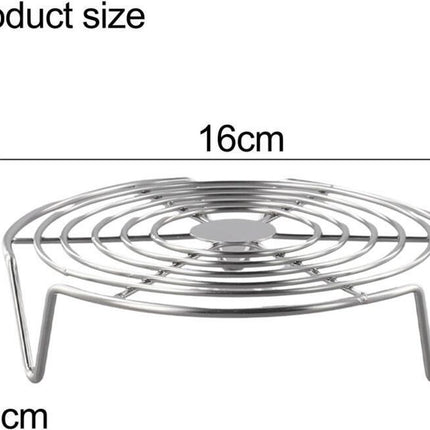 Oven Rack - Steam Rack - Stainless Steel - Microwave Rack - Round - Grill Cooling Rack - Multifunctional Cooking Steam Stand - Microwave Rack Round - Oven Rack - Universal - Suitable for cooking, baking and roasting - 16cm - Silver.