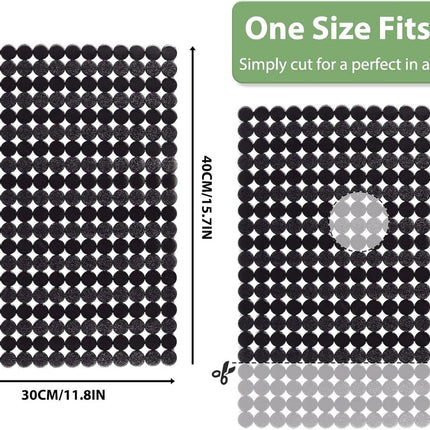 Sink mat - 2 pieces - 30x40cm - Sink insert - Rectangular - Dot design - Sink protection - Black - PVC - Sink mat - Sink mat - Washbasin mat.