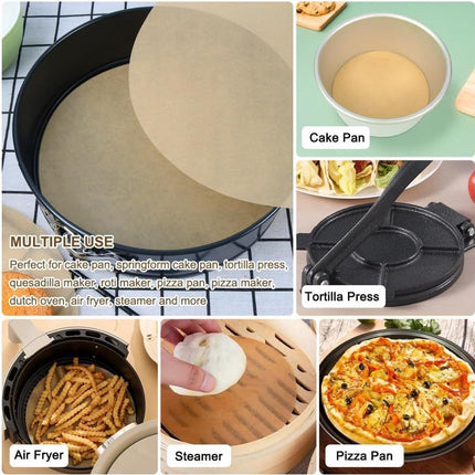 Baking paper - 100 pieces - 30 cm - Round - Parchment paper - for baking cookies, bread, meat, pizza, air fryer.