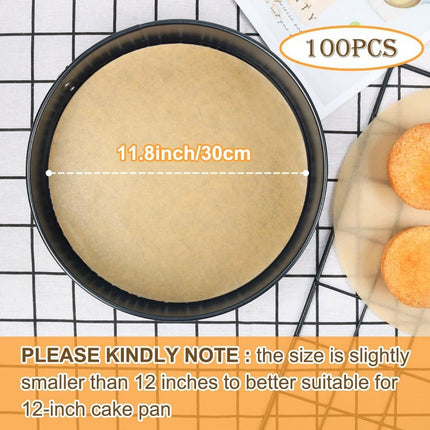 Baking paper - 100 pieces - 30 cm - Round - Parchment paper - for baking cookies, bread, meat, pizza, air fryer.