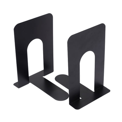 Bookends - Metal - Iron bookshelves - To be used for supporting books and organizing your desk - 13 × 15 × 16.5 cm - Black.