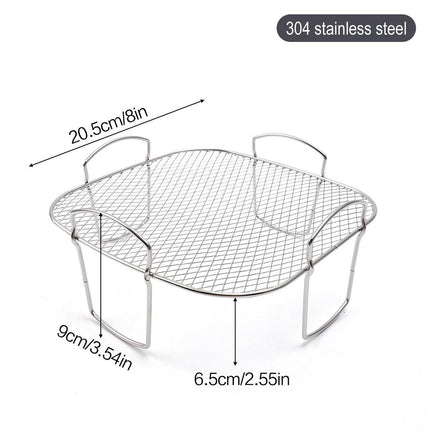 Square air fryer rack - Air fryer baking pan - Air fryer accessories - Stainless steel - 20 cm.