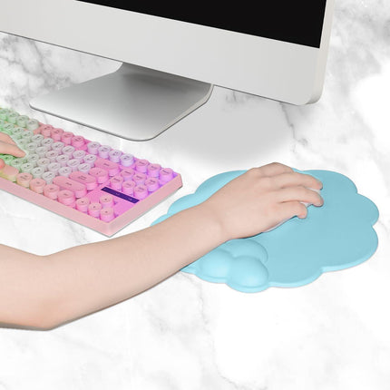 Mouse pad - Mouse pad with wrist rest - Ergonomic mouse pad - Mouse pad with leather surface, suitable for computers, laptops, office, home and travel, with non-slip bottom.