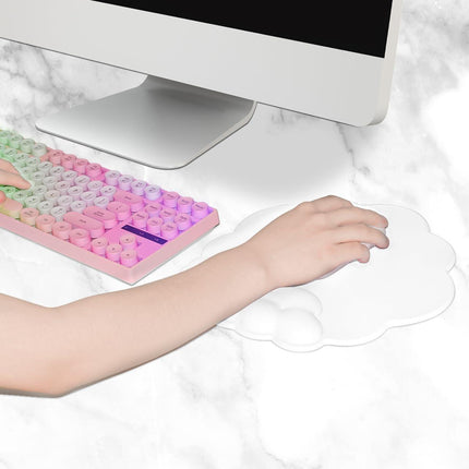Mouse pad - Mouse pad with wrist rest - Ergonomic mouse pad - Mouse pad with leather surface, suitable for computers, laptops, office, home and travel, with non-slip bottom.