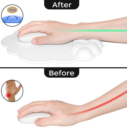 Mouse pad - Mouse pad with wrist rest - Ergonomic mouse pad - Mouse pad with leather surface, suitable for computers, laptops, office, home and travel, with non-slip bottom.