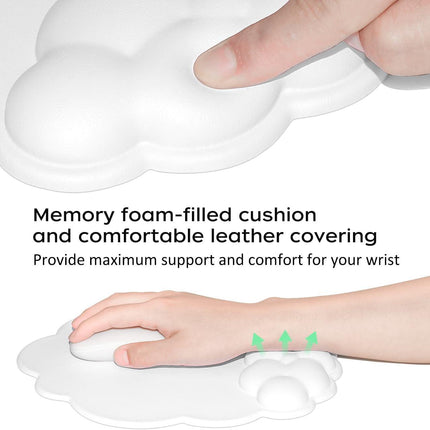 Mouse pad - Mouse pad with wrist rest - Ergonomic mouse pad - Mouse pad with leather surface, suitable for computers, laptops, office, home and travel, with non-slip bottom.