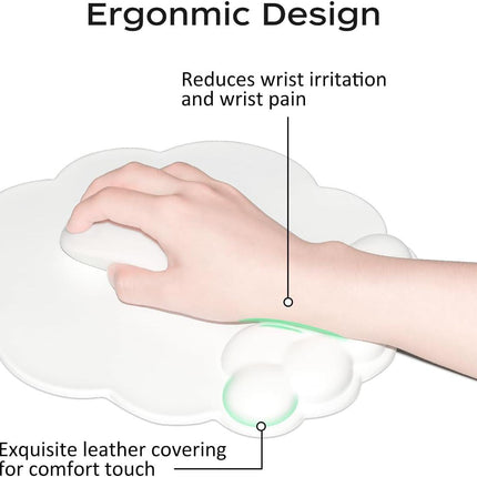 Mouse pad - Mouse pad with wrist rest - Ergonomic mouse pad - Mouse pad with leather surface, suitable for computers, laptops, office, home and travel, with non-slip bottom.