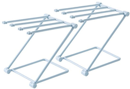 Kitchen towel rack - space-saving - foldable rack - with 4 supports, corrosion-resistant, suitable for storing dishcloths, cups and baby bottles - PP material (blue).