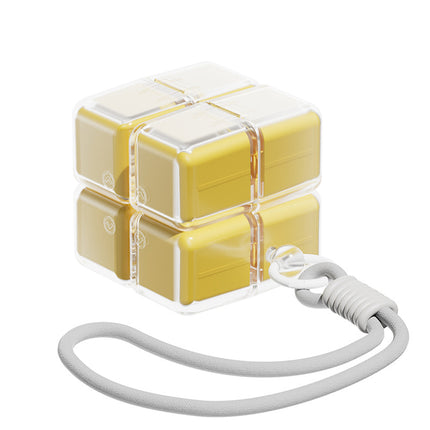 Medicine box - 7-day medicine box - Weekly pill box - Portable pill box for travel - Easy to open - 8 compartments - For storing vitamins and medicines - Yellow.