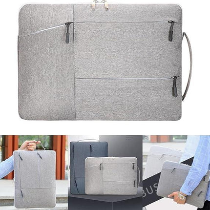 Laptop Case - Suitable for 13/14/15.6 inches - Zippered Laptop Case - Laptop Sleeve - Waterproof Oxford Cloth - Scratch and Wear Resistant, Easy to Carry - Gray.