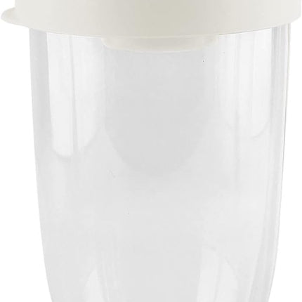 Breakfast Cup - Oat - Yogurt - Salad Cup - Portable Breakfast Lunch Cup - Food Storage Cup - Vegetable and Fruit Cup - Lid - Spoon - White.