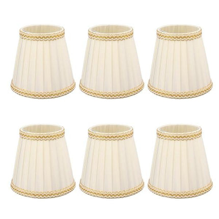 6pcs Fabric Drum Lamp Shades Clip-On Compatible with Chandeliers Light Bulbs Lighting Accessories.