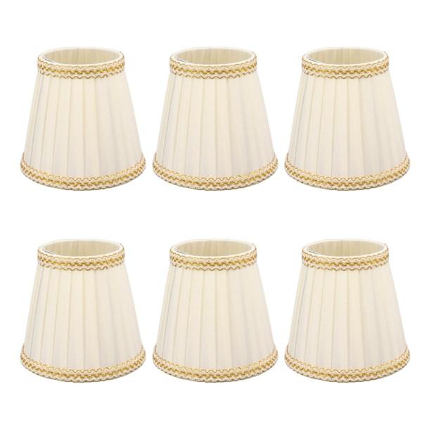 6pcs Fabric Drum Lamp Shades Clip-On Compatible with Chandeliers Light Bulbs Lighting Accessories.