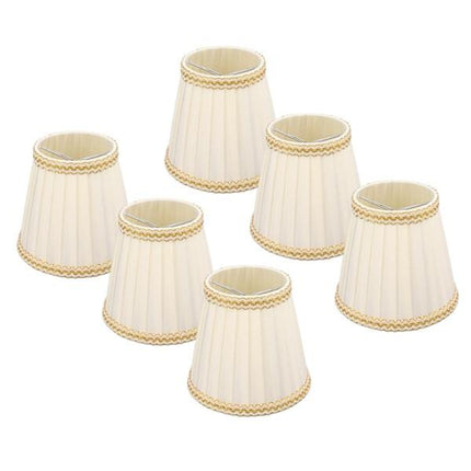 6pcs Fabric Drum Lamp Shades Clip-On Compatible with Chandeliers Light Bulbs Lighting Accessories.