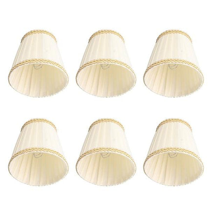 6pcs Fabric Drum Lamp Shades Clip-On Compatible with Chandeliers Light Bulbs Lighting Accessories.