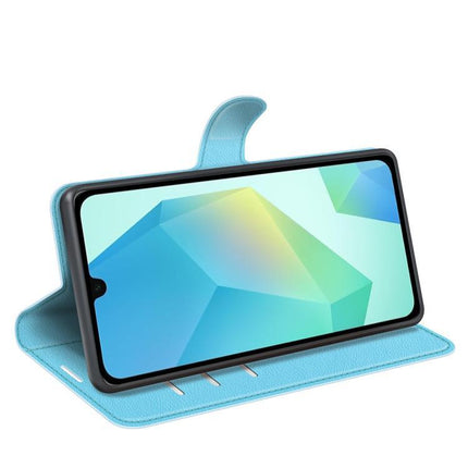Compatible with Samsung Galaxy A17 5G Case Blue Litchi Texture Horizontal Flip Stand Cover for Compatible with Samsung Galaxy A17 5G.