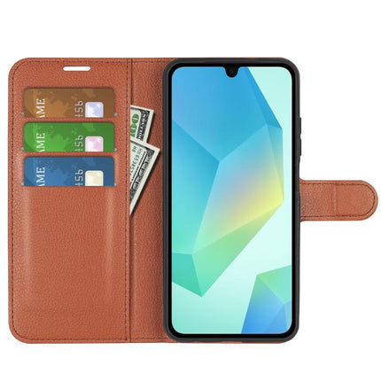 Compatible with Samsung Galaxy A17 5G Brown Horizontal Flip Stand Case Samsung Brown.