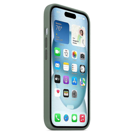 iPhone 15 Case Compatible with MagSafe Scratch-resistant Silicone Case Red Green.