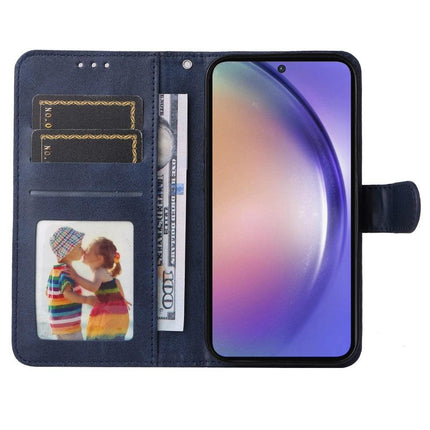 SKALO Compatible with Samsung A55 5G Wallet Case Samsung PU Leather Cover Blue.