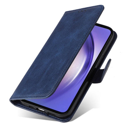 SKALO Compatible with Samsung A55 5G Wallet Case Samsung PU Leather Cover Blue.