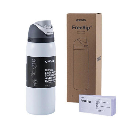 Large 710ml Off-White Thermos Bottle for Adventure Black and White.