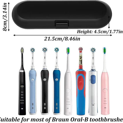 Electric Toothbrush Case – Dual-Pack Travel Holder for Braun, Compatible with Oral-B.