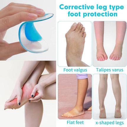 Orthopedic Gel Insoles 3 Pairs for Arch Support Plantar Fasciitis Silicone Shoe Inserts.