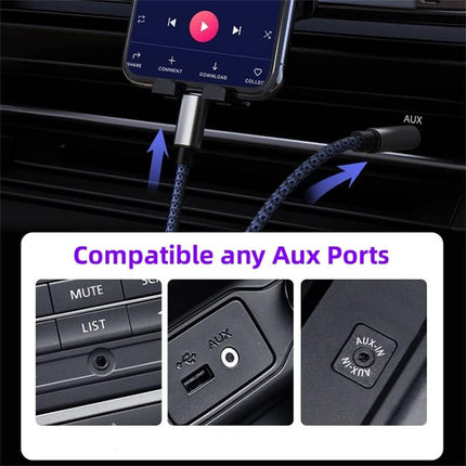 USB C \u0026 Lightning to 3.5mm Aux Audio Adapter Cable Braided Nylon.