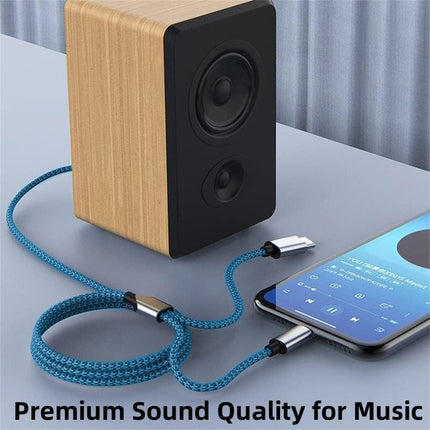 USB C \u0026 Lightning to 3.5mm Aux Audio Adapter Cable Braided Nylon.