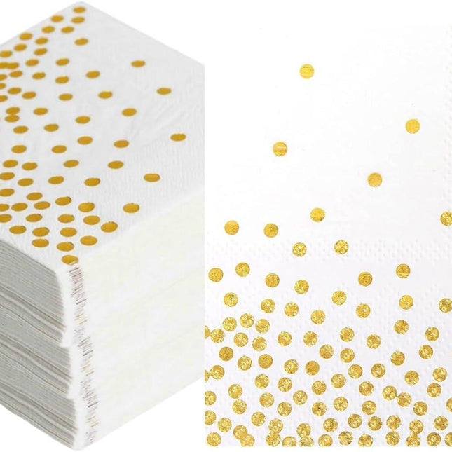 Napkins 100-pack, white and gold napkins Gold napkins Napkins.