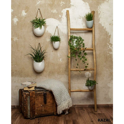 3-Pack White Ceramic Wall Pots.