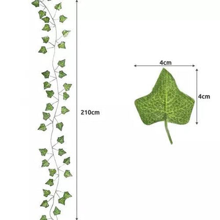 25 meters Ivy garland / Leaf garland - 2 m long Green.