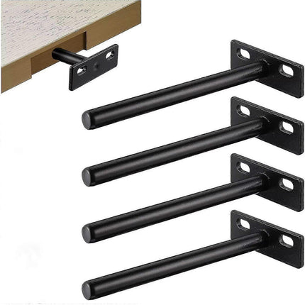 Heavy Duty Invisible Floating Shelf Bracket 4 pcs, Metal Hidden Bracket Compatible with Wood.
