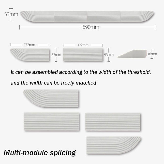 White Threshold Strip Compatible with Robot Vacuum Cleaner.
