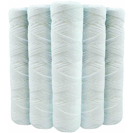 Set of 5 Spiral Water Filter Cartridges Anti-Sediment 10 Inch 254 mm - Compatible with 10 Inch Filters Made in France 5 Microns.