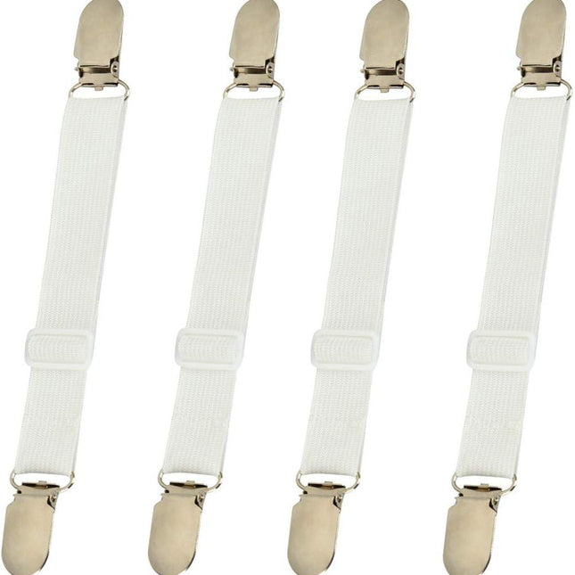 Sheet Clips Buckles Sheet Holder Mattress Clips, 4 pcs Adjustable Elastic Sheet Fasteners Buckles Holders.