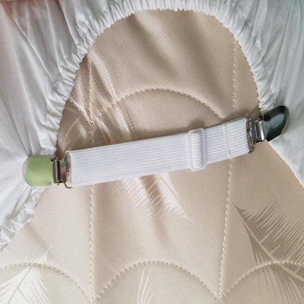 Sheet Clips Buckles Sheet Holder Mattress Clips, 4 pcs Adjustable Elastic Sheet Fasteners Buckles Holders.