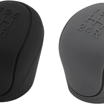 Car Silicone Gear Shift Knob Covers Black Grey 2 Pack 6-Speed Compatible with Various Models.