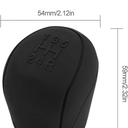 Car Silicone Gear Shift Knob Covers Black Grey 2 Pack 6-Speed Compatible with Various Models.
