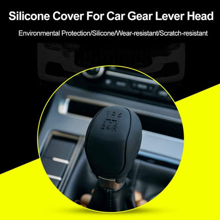 Car Silicone Gear Shift Knob Covers Black Grey 2 Pack 6-Speed Compatible with Various Models.