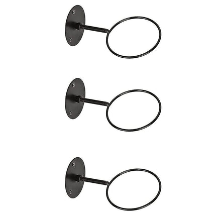 3pcs Wall Mounted Ball Rack Iron Basketball Storage Display Holder Football Rugby Hanging Rack Space Saving - Perfect Black 3pc.