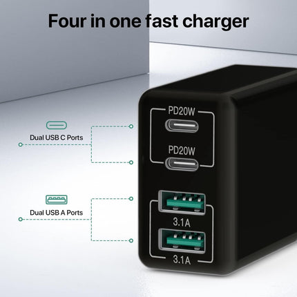 USB C Charger, 40W Fast Charger with Multiple Outlets, Compatible withSamsung and Xiaomi, USB Charging Plug Adapter.