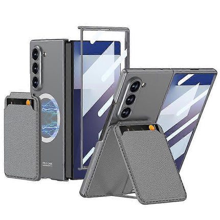 Magnetic Card Slot Case For Compatible with Samsung Galaxy Z Fold7 5G Samsung Grey.