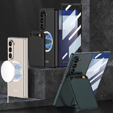 Magnetic Card Slot Case For Compatible with Samsung Galaxy Z Fold7 5G Samsung Grey.