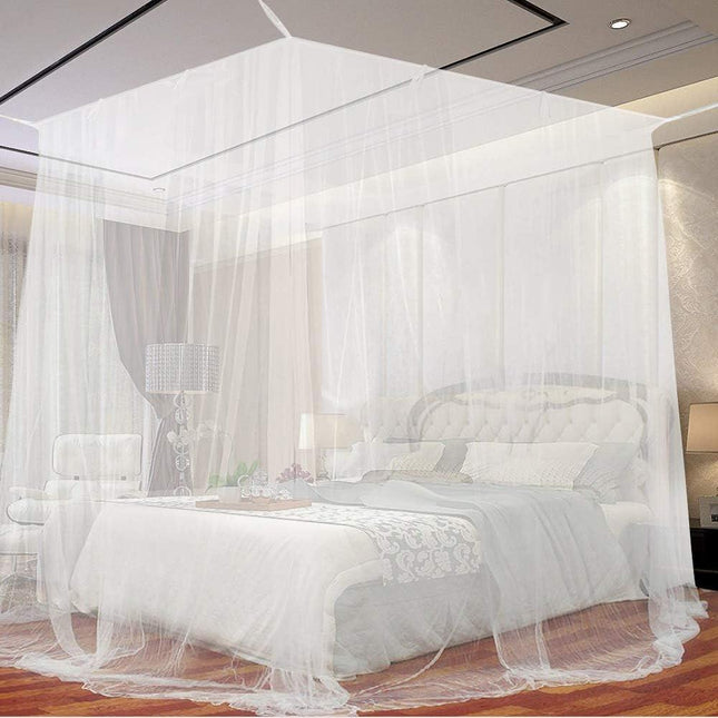Mosquito net, large mosquito net with frame for king size bed, mosquito net for indoor and outdoor use (200 x 220 x 210 cm).
