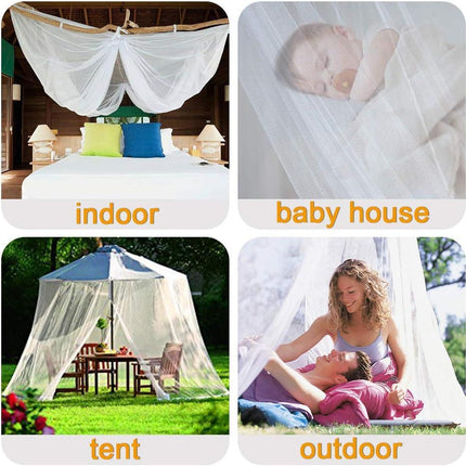 Mosquito net, large mosquito net with frame for king size bed, mosquito net for indoor and outdoor use (200 x 220 x 210 cm).