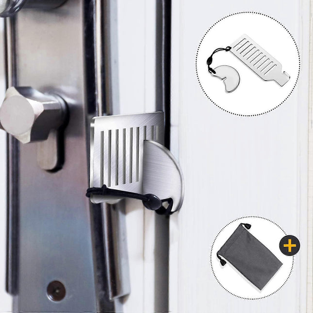 Portable Door Lock for Travel Security Device Compatible with Hotel Apartment Door Stopper.