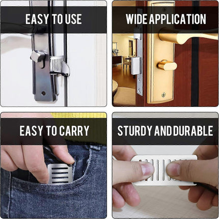 Portable Door Lock for Travel Security Device Compatible with Hotel Apartment Door Stopper.