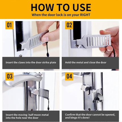 Portable Door Lock for Travel Security Device Compatible with Hotel Apartment Door Stopper.