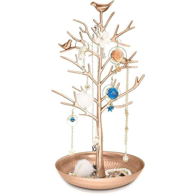 Vintage jewelry tree with 3 birds (bronze).